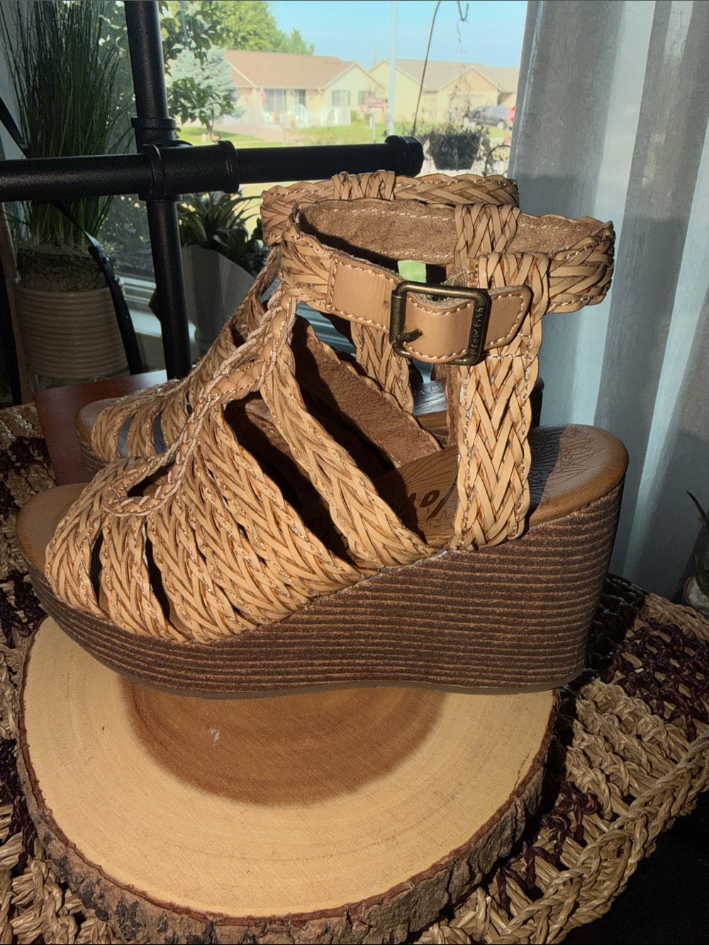 Blowfish Braided Espadrille Wedge Sandals - Tan - Picture 5 of 10